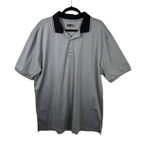 PGA Tour Motionflux 360 Men's Golf Polo Gray with Black Collar Size XLT